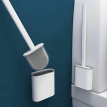 Brosse de Toilette, Brosse wc , Suspendu Brosse de Toilette en Silicone, Brosse de Toilette Brosse wc en Silicone et Support, avec Base de Filtre à