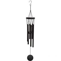 Carillon a Vent Exterieur, 6 Tubes Creux en Aluminium, Carillons Décoratifs d'extérieur Aluminium Bois Wind Chime pour Jardin Cour Maison1 pièce