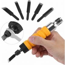 Shining House - Ciseaux à bois, Electric Woodworking Carving Chisel Gravure Knife Tool with 5 Blades and 1 Wrench ciseau bois