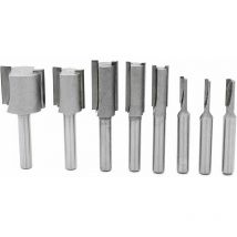 Coffret de fraises pour défonceuse et affleureuse 8Pcs 1/4' Tige droites/Dado Router Bit Set, Fraises Droites Dado Set Fraise à Bois Routeur à Coupe
