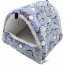 Couchage Rongeur Peluche Petite Maison Hamster Hamac Jouet Lit Cabane pour Cochon d'Inde Lapin Chinchilla Furet, Violet -