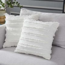 Coussin et housse de coussin Lot de 2 housses de coussin blanc ivoire pour canapé canapé chaise, housses de coussin oreillers décoratifs en coton et