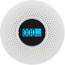 Détecteur de fumée et de monoxyde de carbone combiné avec alarme sonore d'affichage et alarme clignotante et led Détecteur de fumée et de co