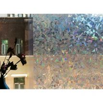 Film pour Fenetre Anti-UV 3D Arc-en-Ciel Effet pour Vitre Film Vitrage Fenêtre Non Adhesif Film Autocollant Vitre Decoratif pour Maison Bureau