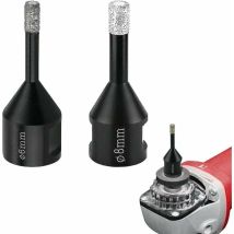 Forets diamantés, forets à carrelage, 2 pièces 6 mm/8 mm, forets avec filetage M14, forets brasés sous vide pour percer à sec les carreaux de