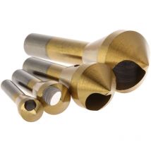 Fraise à Chanfreiner 4Pcs Foret Conique Chanfreinage Set Fraise Conique d'ébavurage pour Couper en Métal Bois et Plastique