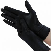 Gants nitrile taille m (100 unités), Gants nitrile jetables, Gants nitrile noirs, Gants jetables noirs, Gants nitrile (taille s, sans latex)