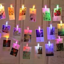 Guirlande Photo,Guirlande Lumineuse Chambre Guirlande Led Photo Batterie Alimenté Lampe à pince photo (3m 20led,Coloré)