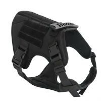 Harnais tactique noir XL pour chien, gilet à boucle pour chien de travail militaire, harnais pour chien d'entraînement militaire sans tension avec