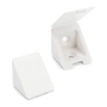 100 Equerre D'angle/connecteurs de meubles/Équerre étagère 2 trous Couleur : Blanc Matière : Plastique - Shining House