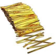 1000 piezas de clips de metal para bolsas, clips de sellado dorados, tiras para panadería, bolsas de dulces, galletas, chocolate (dorado, 3,9
