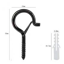 12 Stück, Deckenschraubenhaken, Sicherheitsschlaufe mit Schrauben, schwarz - Shining House