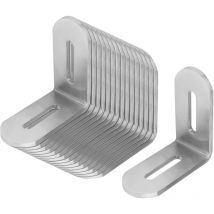 16 Pièces d'équerres d'angle à trous de fente, 50x50mm, Equerre de fixation, Epaisseur 2.8mm, utilisés pour la fixation et la réparation de meubles