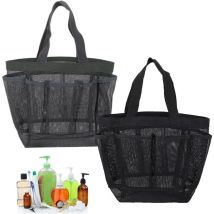 2 pcs Panier de Douche Portable Sacs de Douche en Maille Panier de Douche Portable en Maille Panier de Douche en Maille avec 8 Compartiments pour
