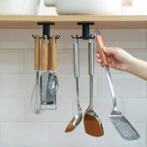 2 pezzi Porta utensili da cucina,Rotazione di 360° Adesivo Forte Porta Utensili da Cucina per Bagno e Cucina - Shining House