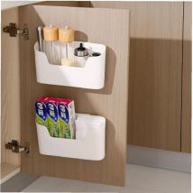 2 pièces Armoires de Cuisine Porte Boîte de Rangement,Adhésive Boîte de Rangement Murale,Armoire/Salle de Bains/Réfrigérateur Boîte D'organisation
