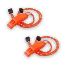2 Pièces Sifflet de Secours avec Cordon, Sifflet Securité Randonnée, Sifflet d'urgence de Survie pour Signalisation, Sauveteurs, Extérieur,