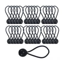 30 Stück elastische Spanner mit Kugel, elastisches Bungee, Planenspanner für Banner, Pavillon, Plane, Camping, Zelt, Vorhänge, Verlängerungsgeschirr,