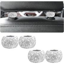 4 Pièces Colliers D'appui-Tête Voiture En Cristal, Anneaux D'appui-Tête De Siège De Voiture, Décor Anneaux Appuie- Tête Colliers, Universel