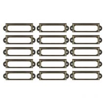 Shining House - 50 portaetiquetas de metal para muebles, cajones, armarios, etiquetas para escritorio, estantería, estantería, color bronce
