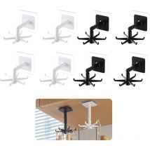 8 Pièces Rotatif à 360° Porte Ustensiles Cuisine, Sans Perçage Rangement Organiseur Rack, Crochet pour Ustensiles de Cuisine, Réutilisable Rangement