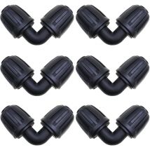 SHINING HOUSE Accessoires d'irrigation, 6 Pcs Connecteurs Coudés, Raccord Arrosage 16 mm, Connecteur de Tuyau D'irrigation de Jardin, pour
