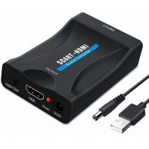 SHINING HOUSE Adaptador convertidor de Scart a HDMI, convertidor de audio y video compatible con HDMI 720P/1080P para reproductor de DVD a TV, 8,5 x