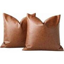 Shining House - Andere Dekoration für Weihnachten, Dekokissenbezüge, 45 x 45 cm, 2er-Set, 18 x 18 Zoll Akzent-Kissenbezug aus Kunstleder, moderner