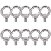 SHINING HOUSE Anillo de elevación de acero inoxidable 304, perno de ojo con rosca macho M6X11, perno para maquinaria, pernos de elevación de peso