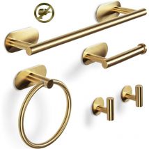 Barres Porte-Serviettes Ensemble 5Pièces Barre de Serviettes de Bains Porte-Serviettes Anneau de Serviette Crochet Acier Inoxydable 304