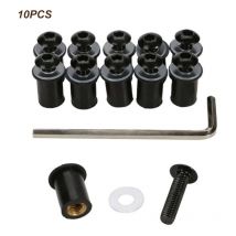 SHINING HOUSE Boulons et Vis du Pare-Brise de Moto,6x18mm Universel Boulons et Vis du Pare-Brise de Moto,10 Pièces Vis de Pare-Brise de Moto,Fixation