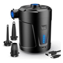 Shining House - Elektrische Luftpumpe, 5200 mAh wiederaufladbarer Akku, Luftmatratzen-Inflator mit 3 Luftdüsen, schneller Inflator für
