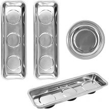 Ensemble de 3 Pièces Outils Mecanique Automobile2026528mm Rectangle Boite Aimantée, Acier Inoxydable Boîtes à Outils Magnétiques, Tablette Magnétique