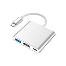 Shining House - Estación de acoplamiento con cable tipo c a hdmi + usb hd, adaptador y convertidor de cable 4K 3 en 1
