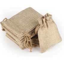 20 Sachets en Coton,Sacs en Toile de Jute Sacs-Cadeaux Bonbons Sacs Sachets en Jute avec Cordon de Serrage pour Le Mariage, fête Dragée Bijoux Cadeau