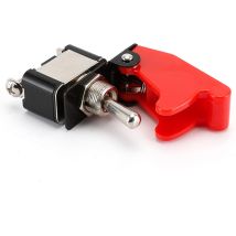 Interrupteur à bascule en métal, 12V 20A, on/off 2 positions, 2 broches, avec capuchon étanche (Rouge) - Shining House