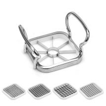Shining House - Kartoffelschneider, 5-in-1-Edelstahl-Kartoffelfruchtschneider, Häcksler, Hacker-Hersteller, Vakuum-Edelstahl-Kartoffelschneider,