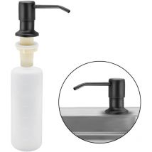 Shining House - Kitchen Sink Soap Dispenser, 350ML Kitchen Stainless Steel Built-in Detergent Dispenser, Refillable Soap Dispenser with 360° Swivel