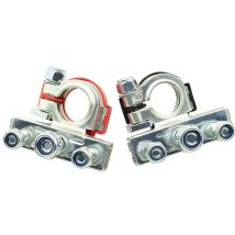 Shining House - Lot de 2 bornes de batterie, Cosse Batterie 3 voies 12 v en cuivre étamé, Raccordement de batterie positif et négatif, Clip de