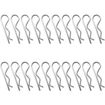 Lot de 20 goupilles fendues en métal durable avec boîte en plastique pour tracteur, remorque de pelouse, M2,5 x 50 mm - Shining House