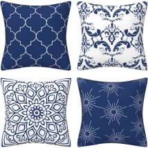 Lot de 4 Housse de Coussin 4545 Moderne Taies d'oreiller Décoratif Canapé Taie d'oreiller Decoration Maison Salon Chambre pour Canapé Chaise