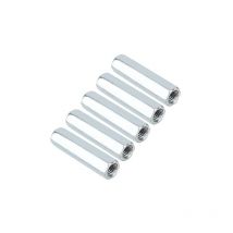 M6 Connecteur de Tige Filetée, 5 Pcs M6 40 écrou de Tige Longue Manchon Hexagonal écrou de Couplage en Acier au Carbone Fixations Filetées pour