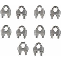 Volavo - shining house M8 Cable Clamp u Bolt Wire Rope Clip 304 Stainless Steel Cable Clamp Saddle Wire Rope Clips for Outdoor Clothes Dryer10PCS