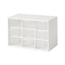Shining House - Make-up-Organizer, Kunststoff-Kosmetik-Aufbewahrungsbox mit 9 Schubladen, Mini-Schmuckaufbewahrung für Büro, Waschtisch,