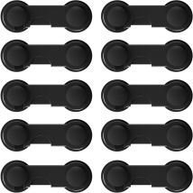 SHINING HOUSE [Pack of 10] Child Safety Cupboard Doors, Practical Baby Safety Drawer Locks Adhesive Safety Locks for Cabinets, Fridge, Toilet