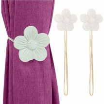 Shining House - Pack Retro Magnetic Curtain Tiebacks, Japanese Apricot, Hard Resin Curtain Buckle Decoration with Strong Durable Magnetism for Home