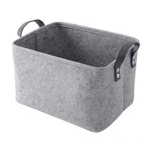 SHINING HOUSE Panier de rangement en feutre, panier à linge, boîte de rangement pliable, panier de rangement avec poignée, convient pour vêtements,