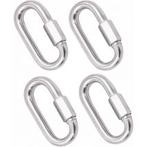 Shining House - Pieces Heavy Duty Stainless Steel Carabiner, M8 304 Quick Lock Screw Snap Hook, Quick Link Keychain Buckle for Home, Camping,