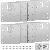 Shining House - Placa de reparación de bisagras de gabinete con orificio, 10 piezas de placas de soporte de reparación de fácil instalación con 60