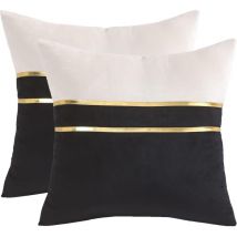 Shining House - Set Mit 2 Kissenbezügen, 45 X 45 Cm, Quadratischer Samt-kissenbezug, Moderne Dekoration Für Sofa, Sofa, Wohnzimmer, Zuhause (45 X 45 